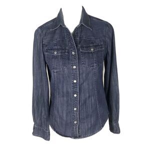 Gander mountain western Blue denim Snap Button up shirt retro shacket‎ size S